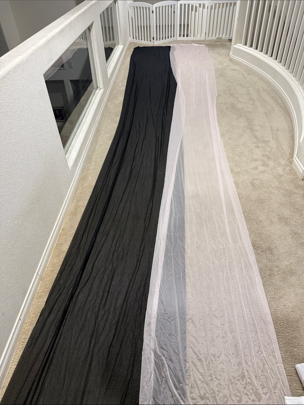 Black and White Sheer Long table runners shear material new- Unbranded